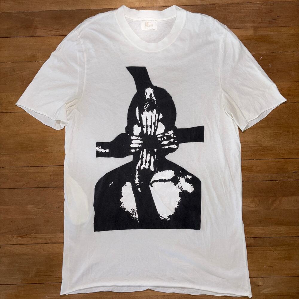 Lost & Found Ria Dunn Avant-Garde Graphic T-Shirt Dress - White / Black SZ L